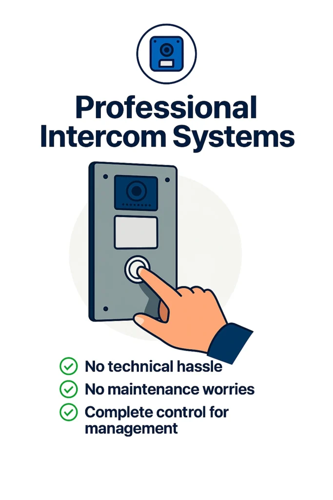 Intercomsysteem voor nieuwbouw – professionele installatie en beheer voor VvE, met video-intercom, veiligheid en gebruiksgemak.